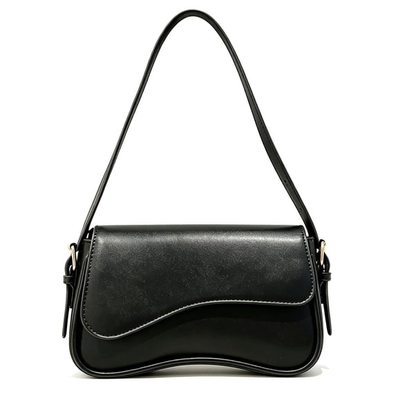 Women's Retro Shoulder Bag, Trendy PU Leather Underarm Purse with Flap Closure and Stitching Detail, Small Crossbody Handbag for Daily Use, Work and Travel
