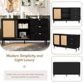 thumbnail image 4 of Accent Cabinet with 4 Glass Doors, Atumon Buffet Cabinet, Storage Cabinet with Adjustable Shelves, Modern Accent Cabinet Furniture for Corridor Entryway Living Room Dining Room, Black, 4 of 10