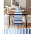 thumbnail image 3 of ERUNPONLY Blue Ombre Striped Table Runner - 60 Inch Long Farmhouse Stripes Simple Art Cotton and Linen Blended Dress Scarves Farmhouse Table Runner for Kitchen Dining, Coffee Table, 13"x60", 3 of 8