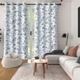 thumbnail image 7 of Lfeey Blue Floral Blackout Curtains for Bedroom, Thermal Insulated Grommet Window Drapes, Bird and Flower, 42x63 inch, 2 Panels, 7 of 7