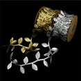 10M/Roll Gold Silver Leaf Wrap Ribbon Bows Home Party Diy Christmas