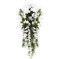thumbnail image 5 of Bxaolu Artificial Hanging Flowers, 2 Pack Hanging Artificial Violet Ivy Flowers Fake Hanging Plant for Home Wedding Garden Yard Indoor Outdoor Decor (White), 5 of 6