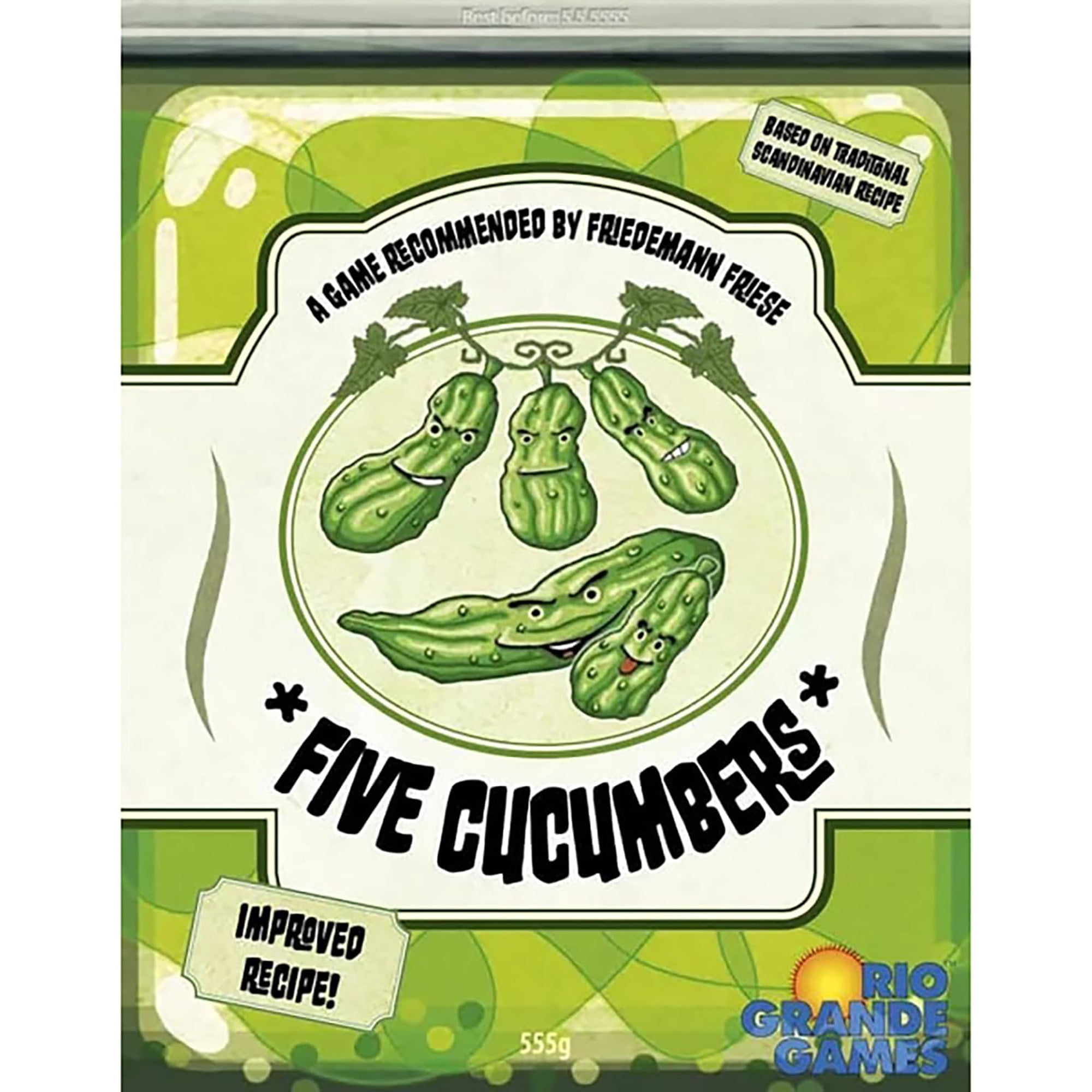 Rio Grand Games: Five Cucumbers - Trick Taking Card Game, Agurk Variant, Competitive Play, Avoid Getting The Cucumber, Ages 14+, 2-6 Players, 30+ Mins