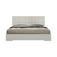 thumbnail image 5 of King Size Bed with Modern Square Headboard - Light Grey High Gloss Finish Bedroom Furniture, 5 of 6