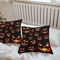 thumbnail image 4 of Outdoor Waterproof Pillow Covers Halloween Scary Pumpkin Ghost Face Decorative Throw Pillow Protectors,Orange Black Pillowcase Cushion Cases for Patio Sofa Garden Couch,16x16in,Pack of 2, 4 of 9
