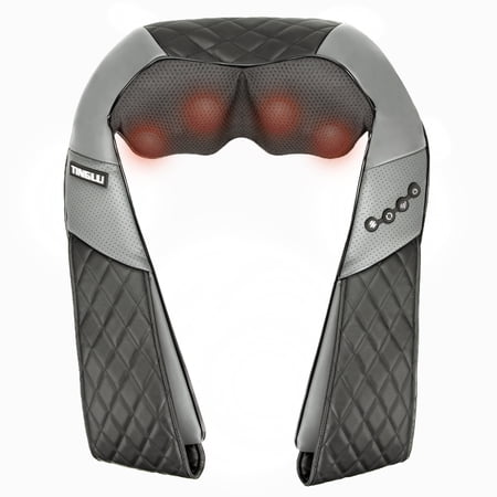 YouLoveIt Shiatsu Back and Neck Massager with Heat, Shoulder Foot Massager Cordless Neck Massager Deep Kneading Massage for Neck, Back, Shoulder, Body for Relax