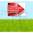 thumbnail image 1 of Customer Parking Arrow Right (18" x 24") Yard Sign, Includes Metal Step Stake, 1 of 6