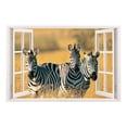 thumbnail image 3 of Adhesivos de pared 3D con cebra para ventana, safari, animales, pastizales, 90 x 60 cm, 3 of 3