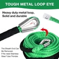 thumbnail image 3 of 3/8 in x 95 ft Synthetic Winch Rope with Protecting Sleeve and Thimble, 26,500 lb Break Strength - Heavy Duty Winch Rope for ATV, UTV, Boat Trailer, Jeep, Quad, Polaris, Winch Cable (Green), 3 of 12