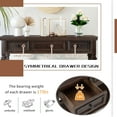 thumbnail image 2 of EUROCO 50" Classic Retro Style Console Table, Wood Furniture with 3 Top Drawers and Open Style Bottom Shelf, Espresso, 2 of 8