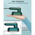 thumbnail image 6 of Portable Travel Iron for Clothes, Mini Handheld Steam Iron with 180° Rotating Handle, Fast Heating, Wet & Dry Ironing, Compact Folding Iron for Home & Travel (Green), 6 of 7