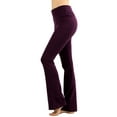 thumbnail image 4 of TheLovely Womens & Plus Stretch Cotton Fold-Over High Waist Bootcut Workout Flared Yoga Pants, 4 of 4