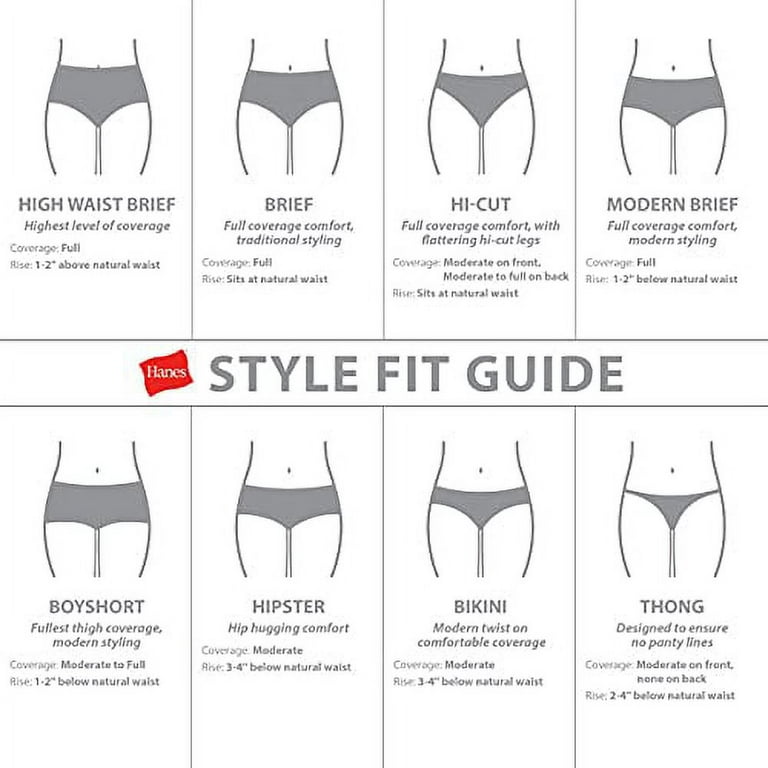 Hanes Women's Nylon Hi-Cut Panties 6-Pack, Style PP73AS