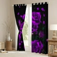 thumbnail image 3 of Manfei Romantic Purple Rose Curtains Pack of 2 (42x84 Each), Western Valentines Day Curtains Blackout, Teens Adult Men Women Bedroom Curtains, Window Curtains Bedroom Decor, 3 of 6