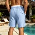 thumbnail image 6 of Big & Tall 7" Mens Shorts Elastic Waist with Pockets Summer Casual Beach Short Pants Fathers Gifts S-5XL, 6 of 7