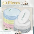 thumbnail image 2 of 30 Pcs Natural Fiber Round Makeup Remover Pads, Washable Reusable Face Pads Cloth Rounds, Facial Cleansing Pads Wipes for All Skin Types Travel (5 Color), 2 of 7