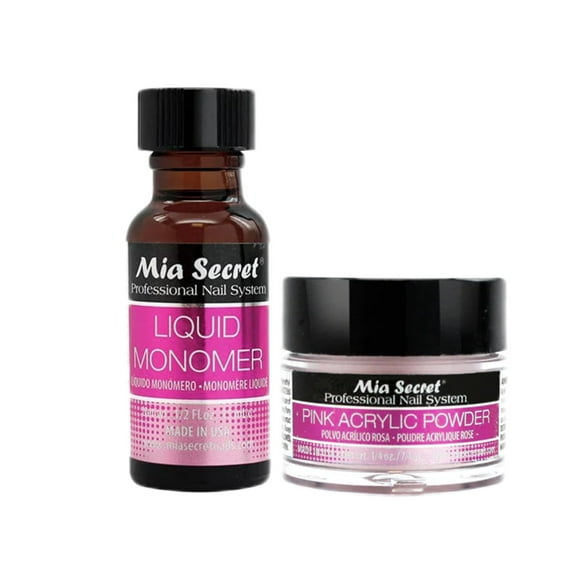 Mia Secret - Liquid Monomer 0.5oz & Pink Acrylic Powder 0.25 oz - COMBO
