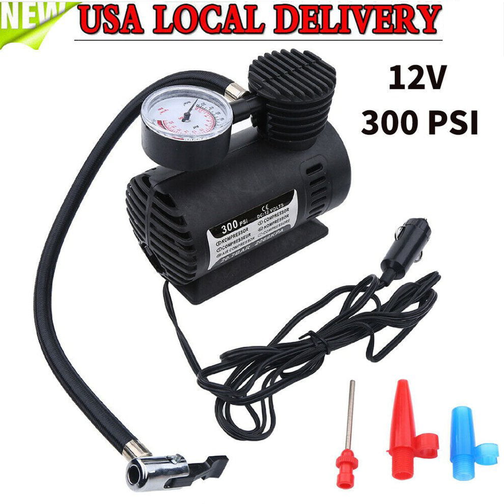 Details about   12v Car Auto Electric Pump Air Compressor Portable Tire Inflator DC Heavy Duty 
