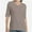 Khaki gray, variant on Women's V Neck Basic Summer Casual Elbow Length T Shirts