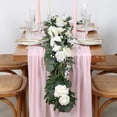 thumbnail image 2 of shiyou-Pink Chiffon Table Runner 27x120 Inch Sheer Table Runner Overlay Wedding Decorations Rectangular Tablecloth Holiday Elegant Wedding Table Decoration-1 Piece, 2 of 4