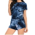 thumbnail image 6 of Aueoeo Summer Pajamas for Women, Womens Pajamas Set Tie Dye Short Sleeve Tops and Shorts 2 Piece Loungewear Set Sleep Set Nightwear Sleepwear, 6 of 7