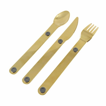 

Reayehane Tableware Magnetic Flatware Dinner Set Cutlery Knives Forks Spoons Tableware (Gold )