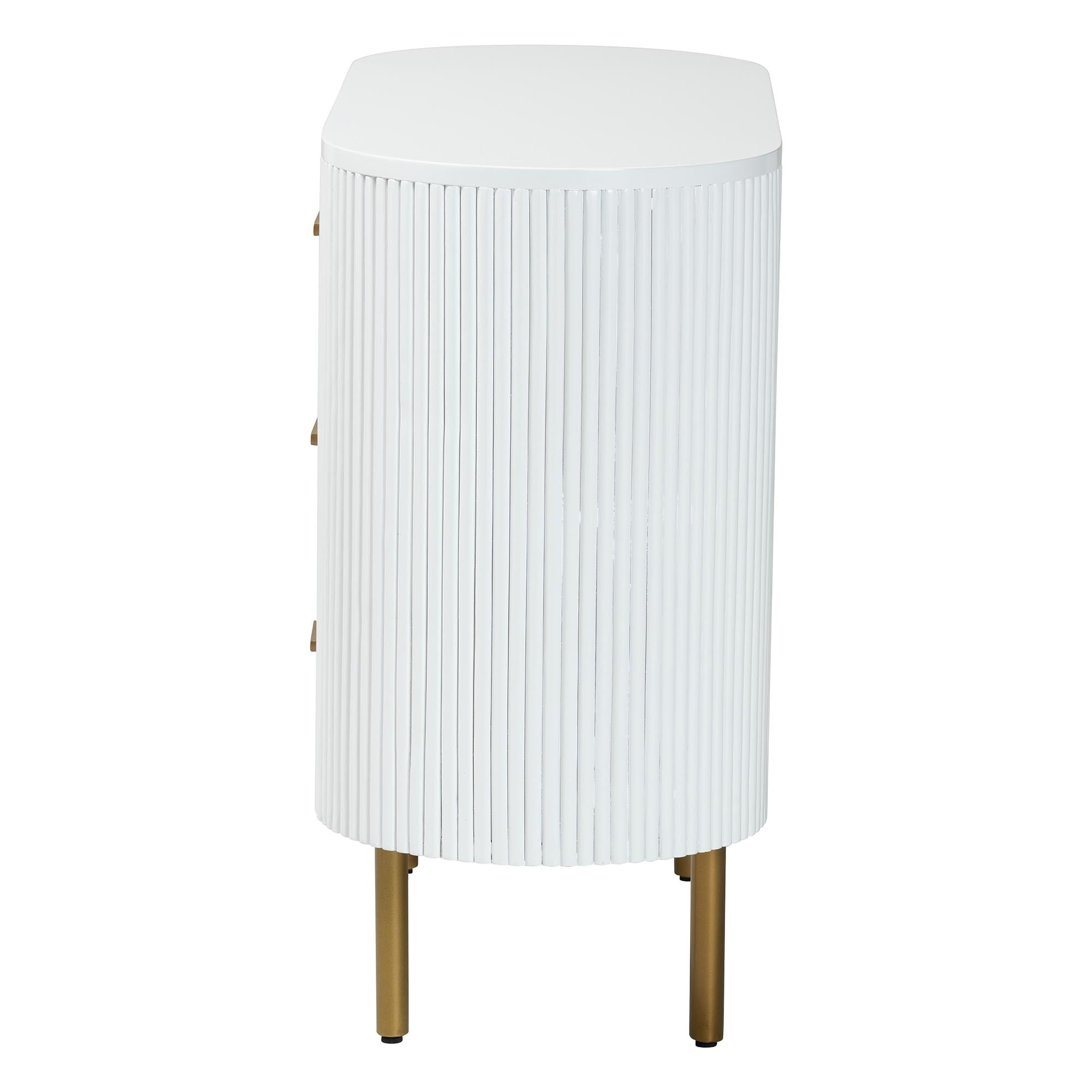 bali & pari Beyla Mid-Century Dresser, 3-Drawer, White
