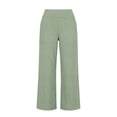 thumbnail image 6 of JJHGVB Cropped Trousers gaucho pants for women pantalones capri Lightweight Pants Lightweight Breathable pedal pushers for women Summer Pants for Women women's capris Straight Lounge Light Green 2XL, 6 of 7