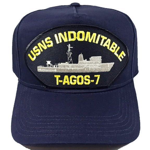USNS INDOMITABLE T-AGOS-7 SHIP HAT - NAVY BLUE - Veteran Owned Business