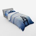 thumbnail image 3 of Ambesonne Nautical Bedding Set 4 Pcs, Old Jetty Blue Sky, Queen, Blue White Brown, 3 of 3