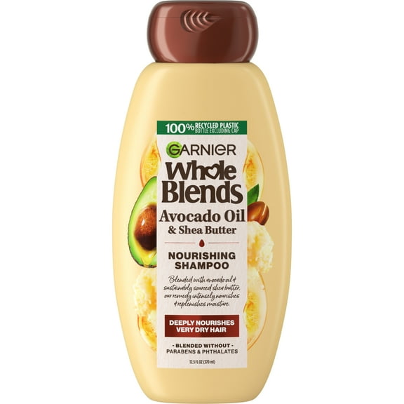Garnier Whole Blends Nourishing Shampoo with Avocado Oil and Shea Butter, 12.5 fl oz