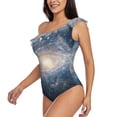 thumbnail image 5 of Daiia The Galaxy Women's One Piece Swimsuits Personalized One Shoulder Swimwear Asymmetric Ruffle Bathing Suits-X-Large, 5 of 8