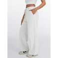 thumbnail image 3 of SMZ Womens Wide Leg Sweatpants High Waisted Baggy Lounge Pants Drawstring Athletic Flared Joggers with Pockets, 3 of 6