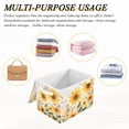 thumbnail image 6 of Yayeee Collapsible Cube Storage Bin with Lid Fabric Closet Decorative Basket with Handles, Beige Sunflowers, 6 of 7