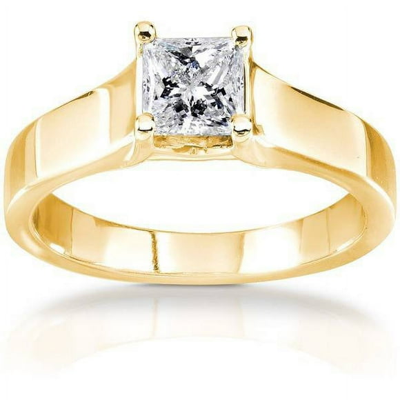 G/SI .50ct Princess Cut Diamond Engagement Ring 14k Yellow Gold