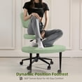 thumbnail image 4 of Waleaf Ergonomic Cross Legged Chair, 360° Swivel Height Adjustable Desk Chair with Wheels for ADHD,Teddy Fabric and Lumbar Support, 4 of 7