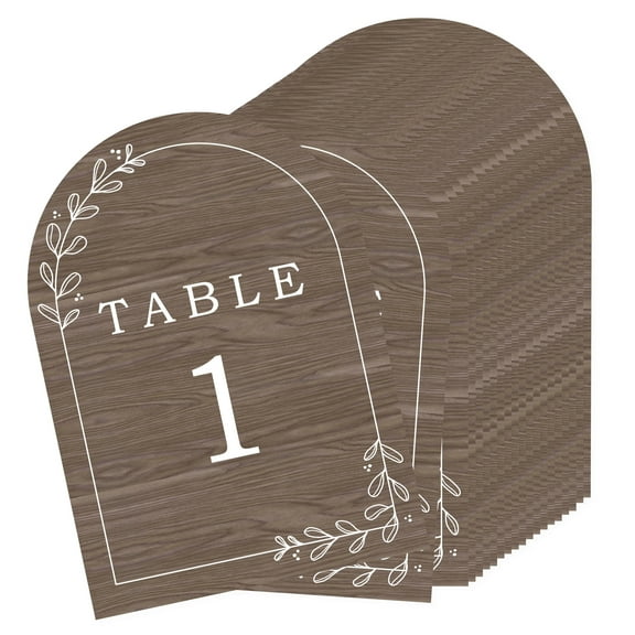 Big Dot of Happiness Rustic Wedding Table Numbers Centerpieces, Double-Sided 5 x 7 inches Paper Cards, Table Numbers - 1-20