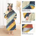 thumbnail image 3 of FORMRS Wearable Blanket Hoodie with Sleeves for Kids Cozy Flannel Sweatshirt, Retro Colorful Stripes, 3 of 7