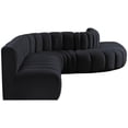 thumbnail image 5 of Meridian Furniture Arc Black Velvet Modular Sectional, 5 of 16