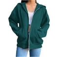 thumbnail image 5 of Fleece Thermal Sweatshirts for Womens Open-Front Full-Zip Hoodies Athletic Stretch Long Sleeve Cardigan Blouses Fall Fashion Outfits 2025 Y2K Fleece Teen Girls Clothes, 5 of 7