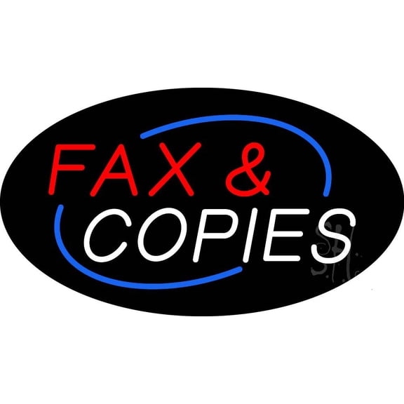 Deco Style Fax and Copies Animated LED Neon Sign 13 x 24 - inches, Clear Edge Cut Acrylic Backing, with Dimmer - Bright and Premium built indoor LED Neon Sign for Computer & Electronics store decor.