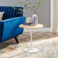 thumbnail image 2 of Sofa Side Table, Round, White Natural, Wood, Metal Steel, Modern Contemporary Mid-Century, Living Lounge Cafe Room Hotel Lobby Hospitality, 2 of 6