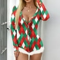 thumbnail image 5 of Brilliant Sleepwear for Women Plus Size Clearance Women’s Valentine's Day Pajamas Love Chrismas Print V-Neck Long Sleeve Sexy Bodysuit Sexy Lingerie Pajamas Romper, 5 of 8
