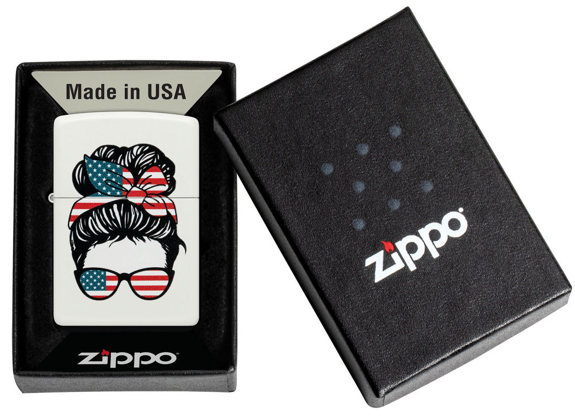 Zippo American Woman Design White Matte Pocket Lighter