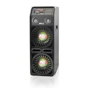 PYLE PSUFM1068BT - Disco Jam 2 Bluetooth Active Powered PA Speaker System, Flashing DJ Lights, Dual 10-Inch Woofers, Dual 3-Inch Tweeters, USB/SD Memory Card Readers, Aux (3.5mm) Input, 1200 Watt (Wor