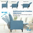 thumbnail image 6 of Gymax Set of 2 Push Back Recliner Chair Fabric Tufted Single Sofa w/ Footrest Blue, 6 of 10