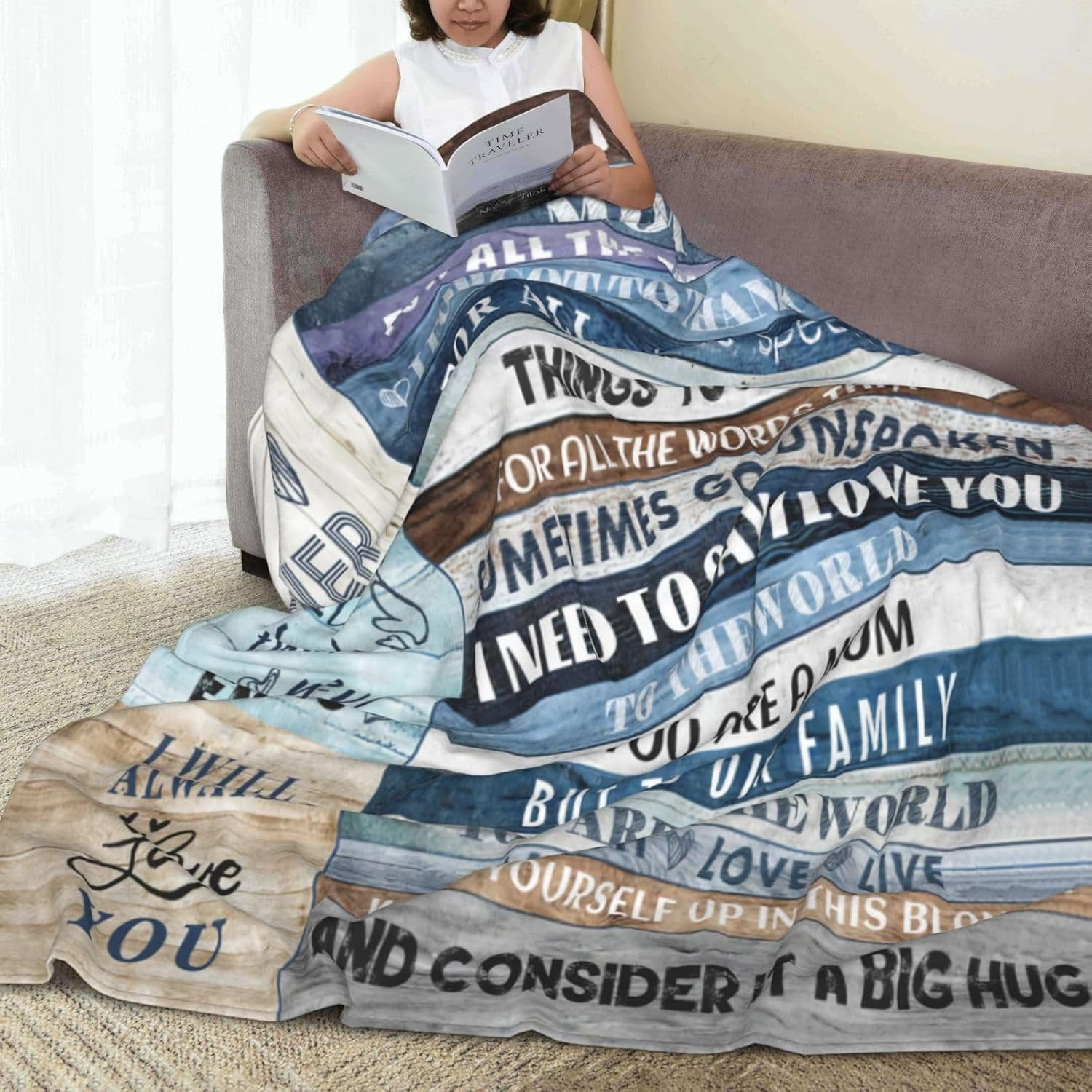 Gifts for Mom, Anniversary Birthday Gifts for Mom, Blanket to Mom from Daughter Son, Presents for Mother's Day,Christmas, Valentine's Day, Soft Flannel Throw Blanket Bed Mom Blanket Gift
