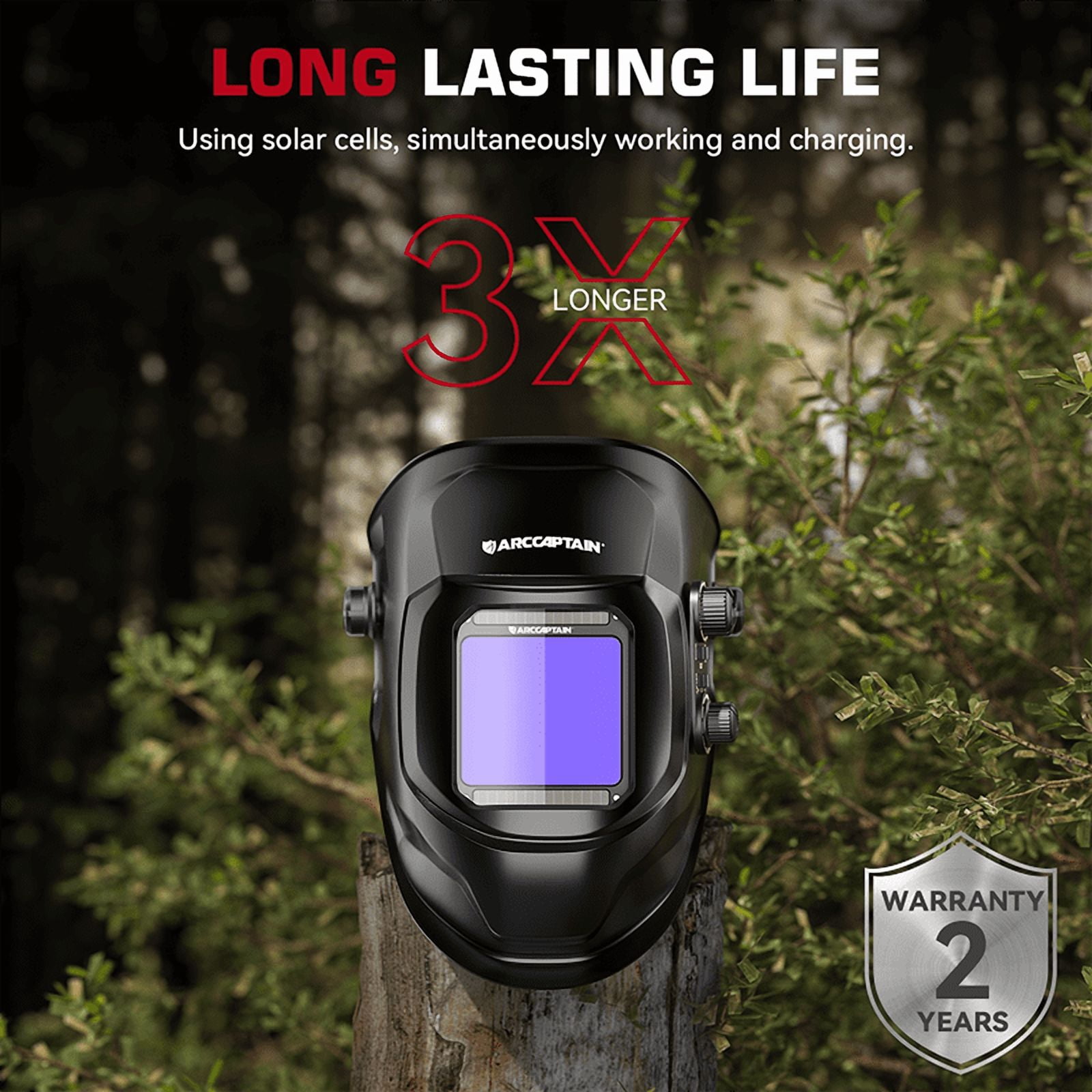 ARCCAPTAIN Welding Helmet Auto Darkening, 3.94"X3.66" Large Viewing Screen True Color Welding Hood with 4 Arc Sensor Solar Powered, Wide Shade 4-5/5-9/9-13 for ARC TIG MIG Welding Helmets for Men