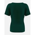 thumbnail image 3 of Womens Summer Short Sleeve T Shirts Slim Fit One Piece Cutout Scoop Neck Going Out Date Night Tops, 3 of 5
