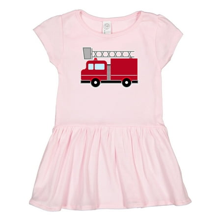 

Inktastic Red Firefighter Fire Truck Gift Toddler Girl Dress